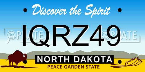 IQRZ49 North Dakota License Plate
