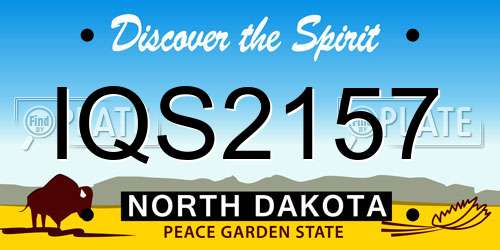 IQS2157 North Dakota License Plate