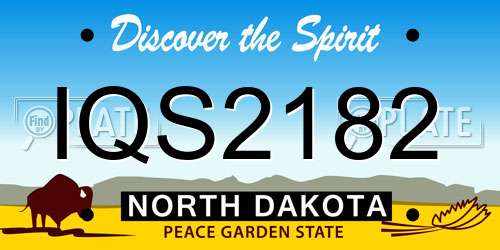 IQS2182 North Dakota License Plate