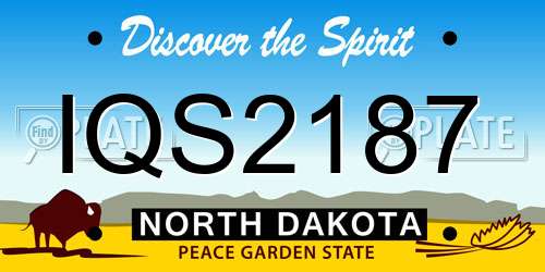 IQS2187 North Dakota License Plate