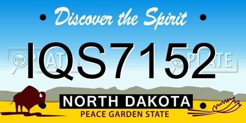 IQS7152 North Dakota License Plate
