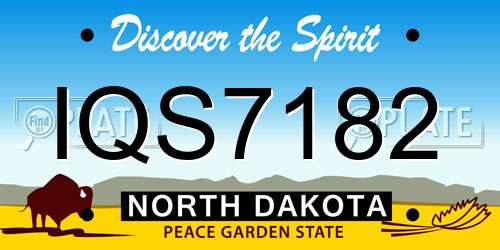 IQS7182 North Dakota License Plate