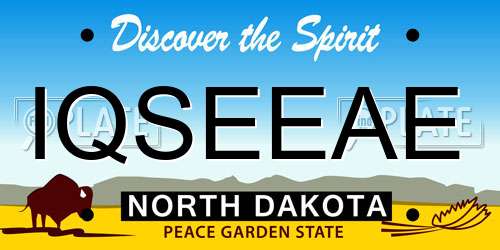IQSEEAE North Dakota License Plate
