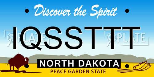 IQSSTTT North Dakota License Plate