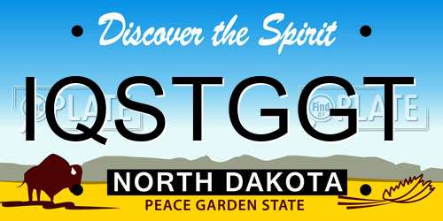 IQSTGGT North Dakota License Plate