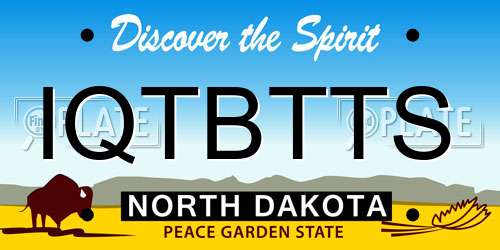 IQTBTTS North Dakota License Plate