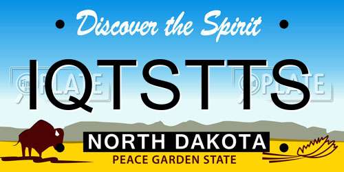 IQTSTTS North Dakota License Plate