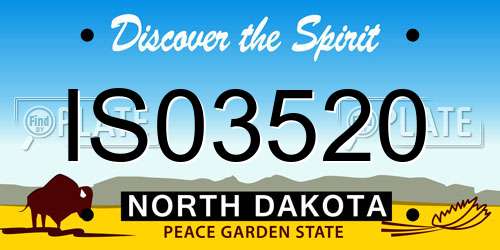 IS03520 North Dakota License Plate