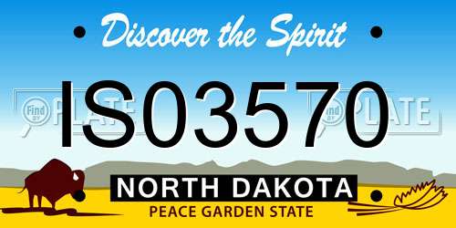 IS03570 North Dakota License Plate