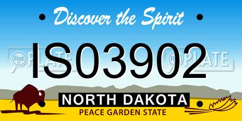IS03902 North Dakota License Plate