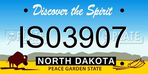 IS03907 North Dakota License Plate