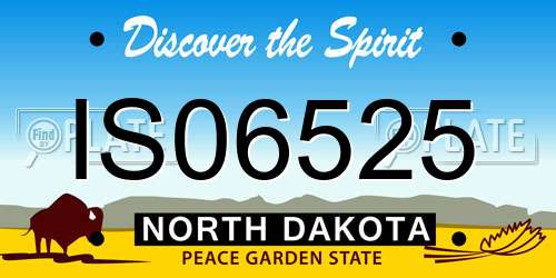 IS06525 North Dakota License Plate
