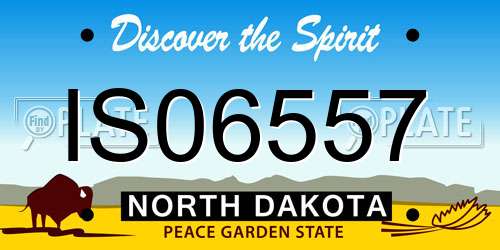 IS06557 North Dakota License Plate