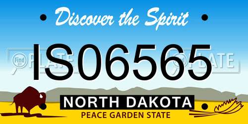 IS06565 North Dakota License Plate