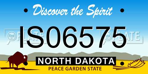 IS06575 North Dakota License Plate