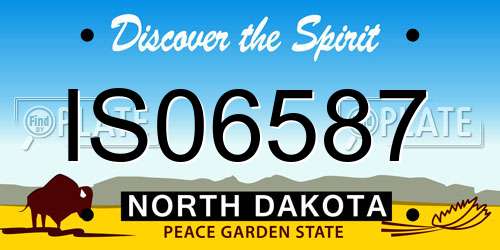 IS06587 North Dakota License Plate