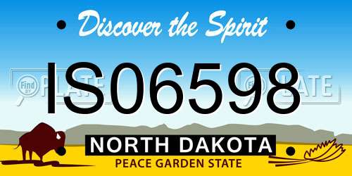 IS06598 North Dakota License Plate