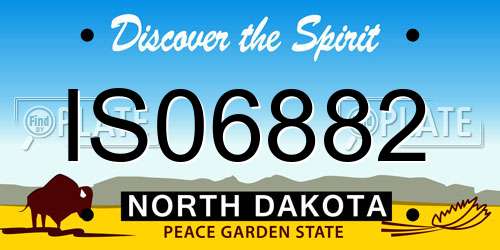 IS06882 North Dakota License Plate