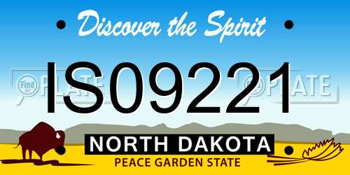 IS09221 North Dakota License Plate