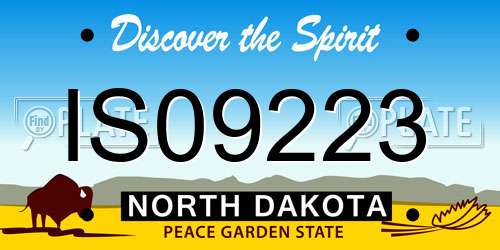 IS09223 North Dakota License Plate
