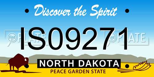 IS09271 North Dakota License Plate