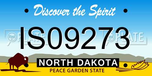 IS09273 North Dakota License Plate
