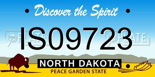 IS09723 North Dakota License Plate