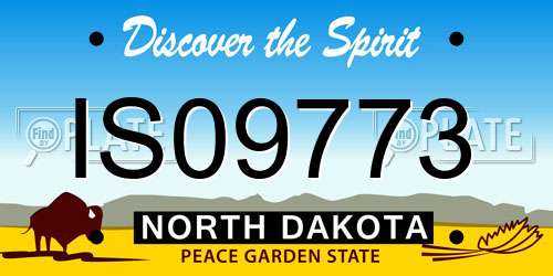 IS09773 North Dakota License Plate