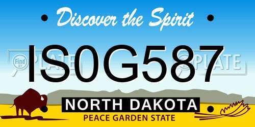 IS0G587 North Dakota License Plate