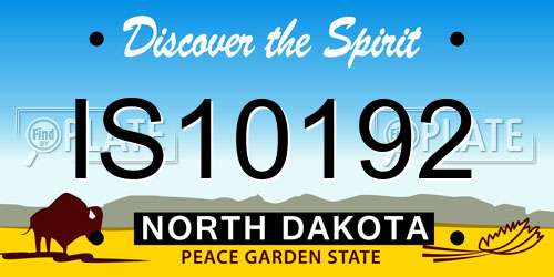 IS10192 North Dakota License Plate