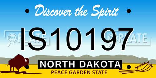 IS10197 North Dakota License Plate