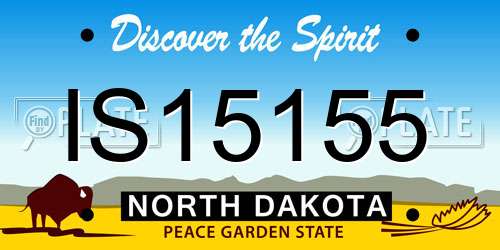 IS15155 North Dakota License Plate
