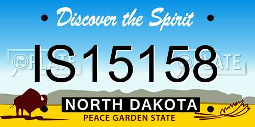 IS15158 North Dakota License Plate