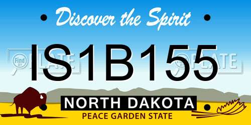 IS1B155 North Dakota License Plate