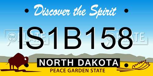 IS1B158 North Dakota License Plate