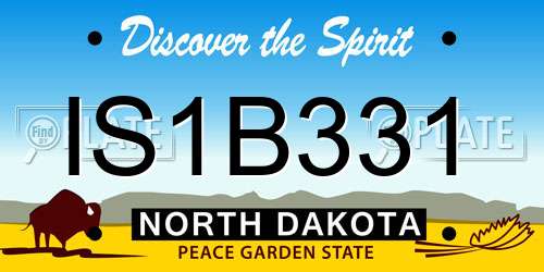 IS1B331 North Dakota License Plate
