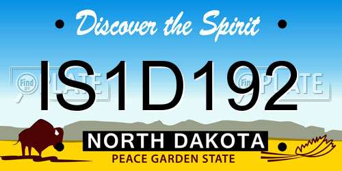 IS1D192 North Dakota License Plate