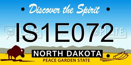 IS1E072 North Dakota License Plate
