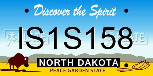 IS1S158 North Dakota License Plate