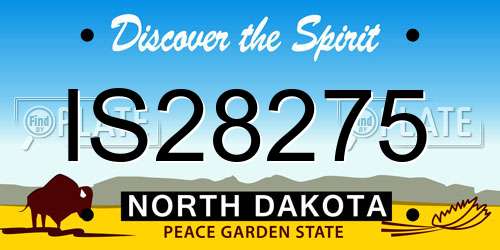 IS28275 North Dakota License Plate