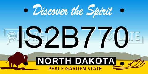 IS2B770 North Dakota License Plate