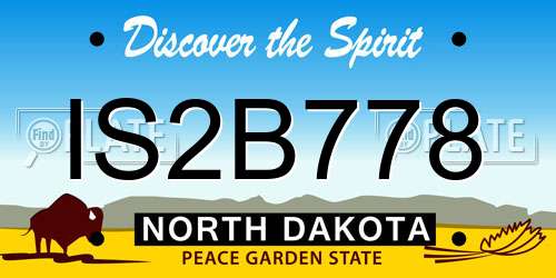 IS2B778 North Dakota License Plate