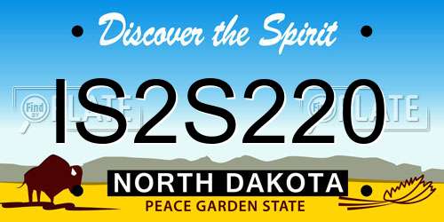 IS2S220 North Dakota License Plate