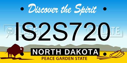 IS2S720 North Dakota License Plate