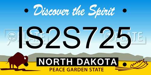 IS2S725 North Dakota License Plate
