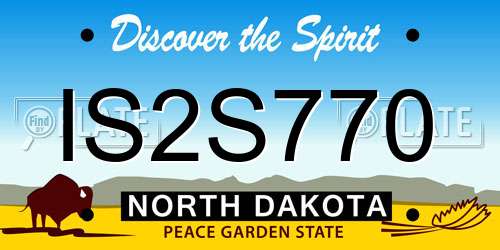 IS2S770 North Dakota License Plate
