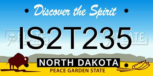 IS2T235 North Dakota License Plate