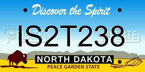 IS2T238 North Dakota License Plate