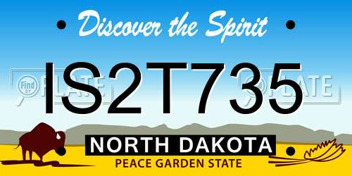 IS2T735 North Dakota License Plate