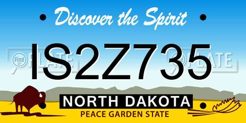 IS2Z735 North Dakota License Plate